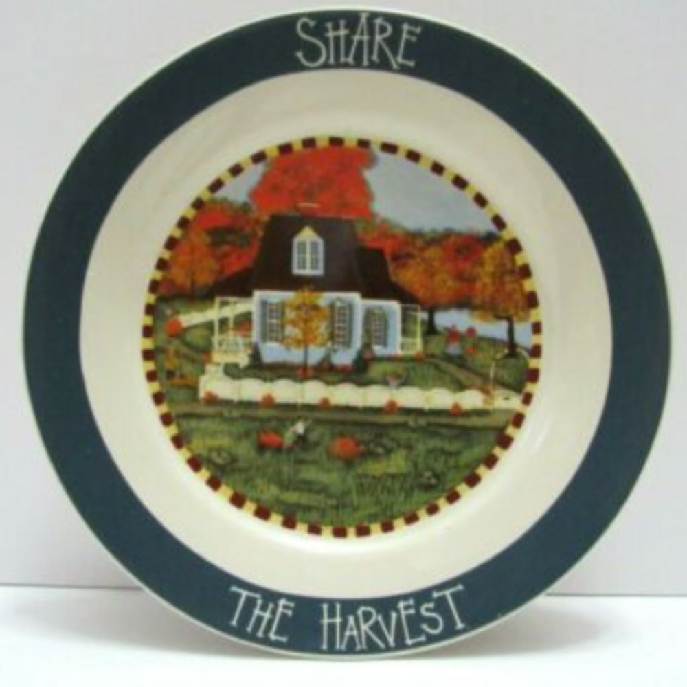 Thanksgiving Plate Share The Harvest 8" Tradition Carriage House Jackie Ehman